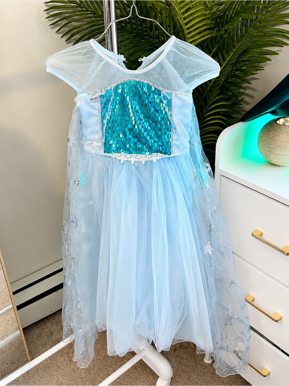SHEIN Light Blue Sequin Tulle Princess Costume Dress